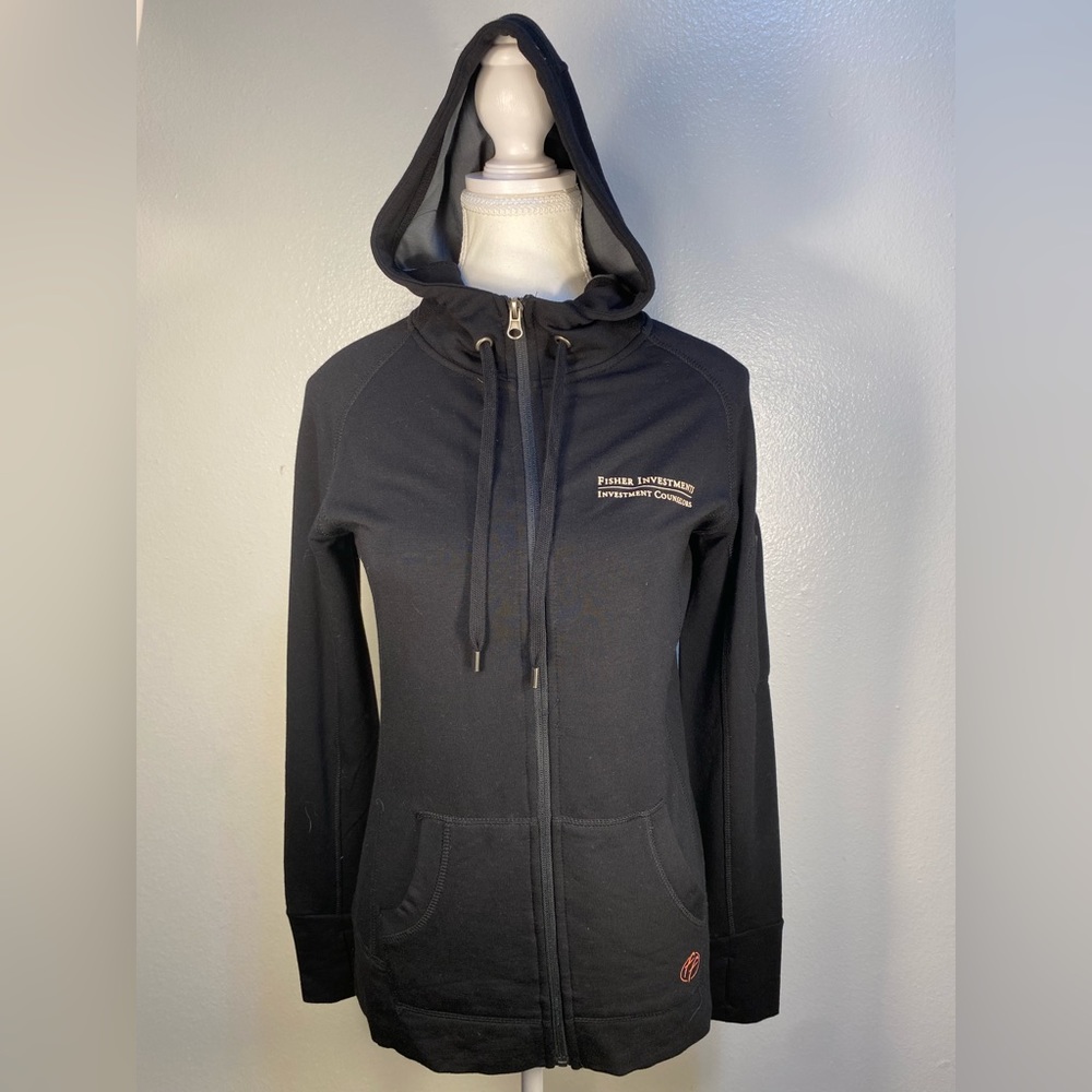 Free Fly hoodie fleece women size medium full zip black